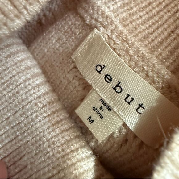 Debut Pom Pom Detail Mock Neck Sweater Vest M NWT - Picture 3 of 8